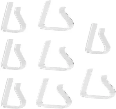 Immagine prodotto di Ibenzoa® Morsetti trasparenti per tovaglioli da tavolo – Set da 16, clip in plastica per una presa sicura sui bordi dei tavoli, adatti a spessori da 1,5 a 3 cm