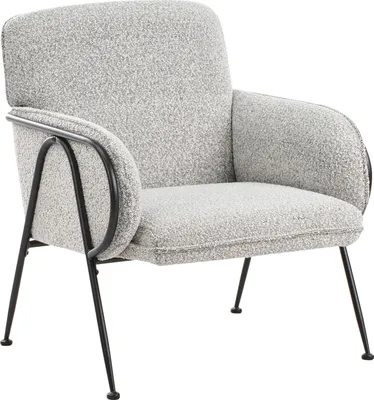 Produktbild von BELIANI Sessel Schwarz und Weiß Stoff Metallgestell Schwarz Modernes Design Loungesessel Clubsessel Stoffsessel für Wohnzimmer Schlafzimmer Flur