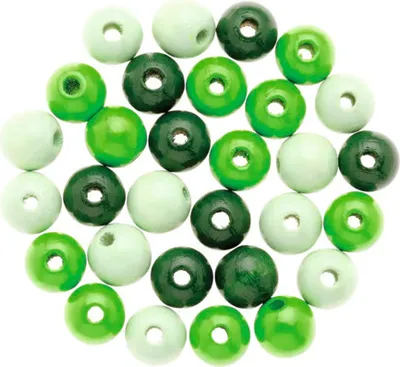 Produktbild von Holzperle grün-mix Ø 10 mm 47 Stück