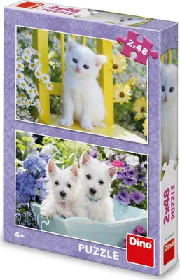 Image de Puzzle 2x48 pièces Chaton et Westie