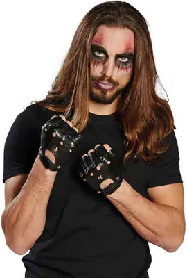 Produktbild von Punker Handschuhe mit Nieten fingerlos