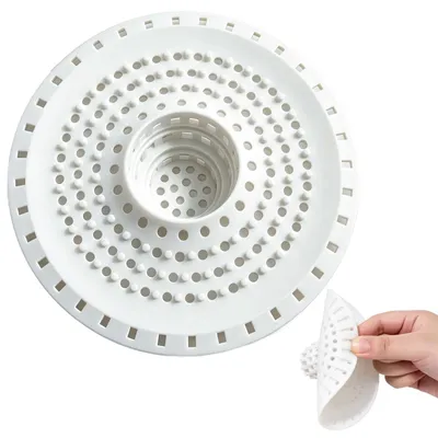 Silikon Abflussschutz, Haarsieb, 12,5 cm, Weiß