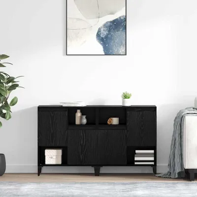 Zdjęcie produktu dla vidaXL Komody boczne, 2 sztuki, czarny kolor, imitacja dębu, wymiary: 60 x 35 x 70 cm