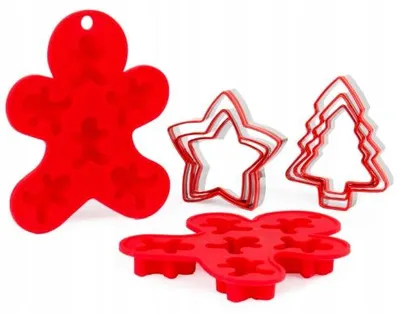 Produktbild von porcello Weihnachts-Backset Silikonform Plätzchenausstecher 8 Teile