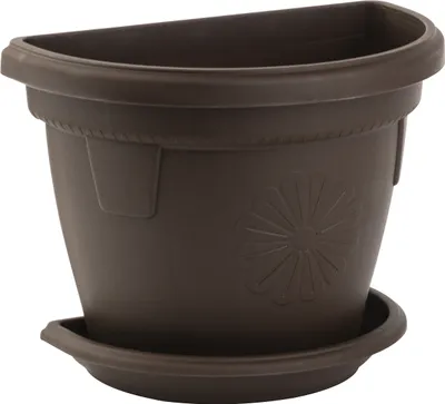 Produktbild von Wand Pflanzkübel mit Untersetzer 2,4L Braun