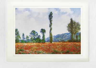 Produktbild von Claude Monet Gerahmtes Bild Mit Edlem Passepartout | Wand-Bilder | Im Bilderrahmen - Mohnblumenfeld In Giverny, 1890 (30 x 40 cm)