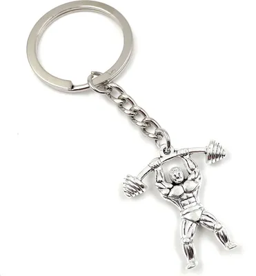 Produktbild von Onwomania Schlüsselanhänger - "Bodybuilder Sport Fitness" - Metall Glücksbringer ideal als Geschenk z.B. für den besten Freund, die beste Freundin, Mama
