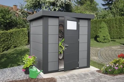 Produktbild von Gartenhaus Classico 2121 inkl. Regenrinne 228 x 228 cm lichtgrau