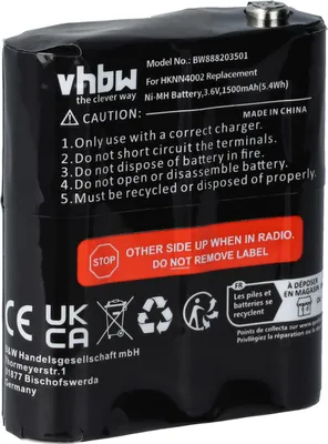 Produktbild von vhbw Akku kompatibel mit Motorola Talkabout T9500, T92 H2O, T8550RCAMO, T8500R, T8500, T82 Extreme Funkgerät, Walkie Talkie (1500 mAh, 3,6 V, NiMH)