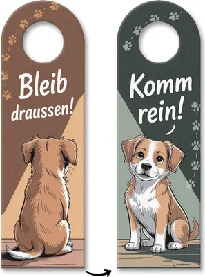 Produktbild von Hund Komm rein Bleib draußen Türhänger für Hundeliebhaber