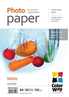 Produktbild von COLORWAY Fotopapier/ matt 135g/m2, A4/ 50 Stück