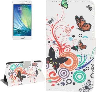 Produktbild von Schutzhülle Handytasche (Flip Quer) für Handy Samsung Galaxy A3 A300F Bunte Schmetterlinge
