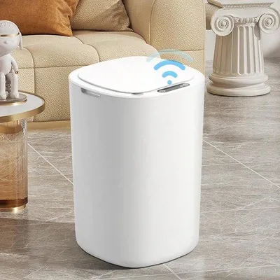 Produktbild von Intelligente 13 Liter Touchless Abfallbehälter mit Deckel - Automatische Mülltonne mit Sensortechnologie - Praktischer Abfallbehälter für die Küche
