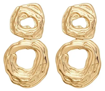 Produktbild von Auffällige metallische Ohrstecker im Retro-Punk-Stil: Unregelmäßiges, extravagantes Design. Perfektes Statement-Piece für selbstbewusste Frauen