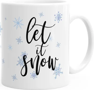 Produktbild von Tasse Weihnachten Winter Let it Snow Eiskristalle Kaffeetasse Teetasse Keramiktasse Autiga® weiß unisize