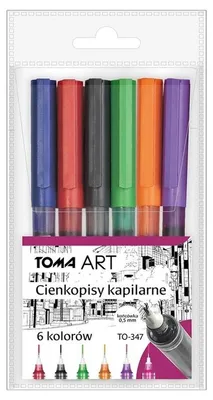 Immagine prodotto di Cienkopisy kapilarne 6 kolorów z fibrową końcówką 0,5 mm