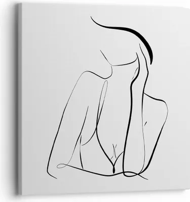 Produktbild von Bild auf Leinwand - Leinwandbild - Einteilig - Frau Linien Minimalismus - 30x30cm - Wand Bild - Wanddeko - Wandbilder - Leinwanddruck - Bilder - Wanddekoration - Leinwand bilder - AC30x30-4488