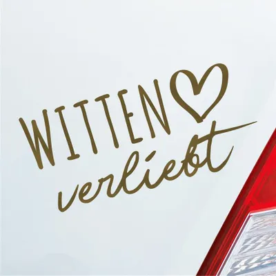 Produktbild von Auto Aufkleber Witten verliebt Herz Stadt Heimat Liebe Car 19x9 cm Gold Sticker Heckscheibenaufkleber