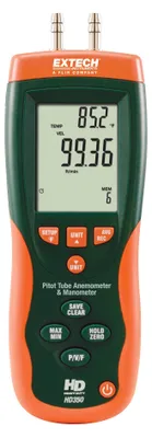 Pitotrohr-Anemometer, Differenzialmanometer, Luftstrom, Druck, Thermometer