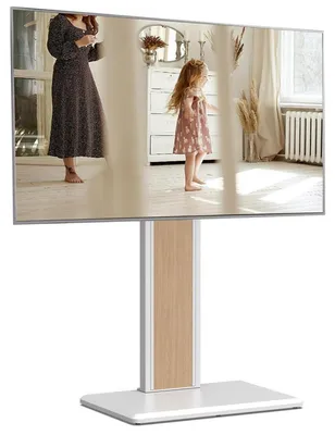 Image de Support de télévision réglable en hauteur et pivotant, pour écrans de 32 à 65 pouces, jusqu'à 40 kg, compatible VESA 400x400