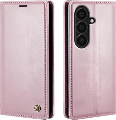 Produktbild von Handyhülle für Samsung Galaxy A57 5G Kunstleder Flip Vintage Cover Hülle RFID Schutz Case Kartenfach Farbe: Rosa