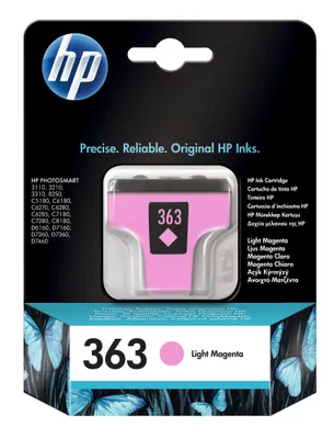 Obrázok produktu pre HP 363, Štandardná výťažnosť, Svetlo purpurová, Atrament na pigmentovej báze, 1 kusov