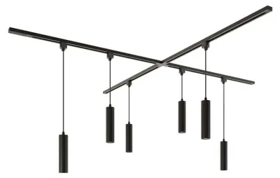 Produktbild von hoftronic LED Schienensysteme-Paket X-Form 4x1m 6 GU10 2700K IP20 Schwarz