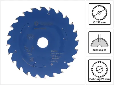 Zdjęcie produktu dla Bosch 2 608 644 498, Twarde drewno, Miękkie drewno, 13,6 cm, 2 cm, 1 mm, 10000 RPM, 1,5 mm