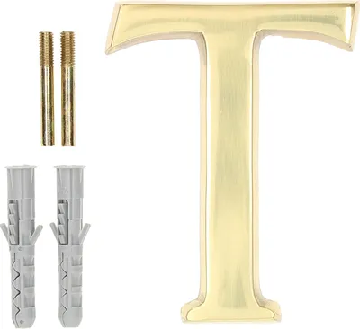 Zdjęcie produktu dla KOTARBAU® Mosiezna litera "T" 10 cm do domów osiedli hoteli mieszkan pomników nagrobków 100% mosiadzu