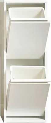 Produktbild von VEEHAUS Küche Mülleimer Für Den Vielseitigen Einsatz Mit Klappen Aus Edelstahl Stilvoller Abfalleimer   Weiß (2 x 15 LT - 30 LT)