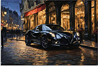 Produktbild von ARTland Wandbild Alu für Innen & Outdoor Alfa Romeo 4C in Brüssel Größe: 60x40 cm