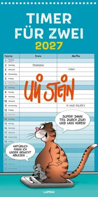 Produktbild von Uli Stein Timer für zwei 2027: Monatskalender für die Wand