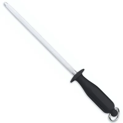 Wetzstahl 230 mm, Chrom-Kohlenstoffstahl, schwarzer Kunststoffgriff