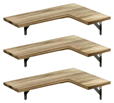 Eckregal aus Holz, schwebend, 1 Stück, für Dekoration