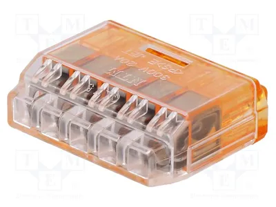 Obrázek produktu pro 10 kusů rychlospojek QLX, 600 V, pro kabely o průřezu 1,5÷2,5 mm². Typ: QLX 5-OCL