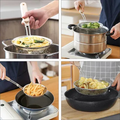 Produktbild von Edelstahl-Schaumlöffel mit Griff, Abseihlöffel und Küchensieb für Restaurant und Küche