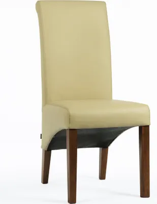 Produktbild von SIX® Lederstuhl Felice Leder Sand Stuhlbeine Nussbaum Lederstühle Stühle Stuhl