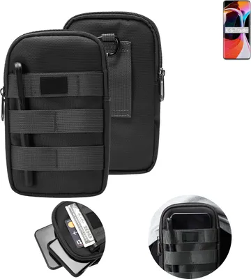 Produktbild von K-S-Trade Holster Gürtel Tasche kompatibel mit Xiaomi Mi 10 Pro Handy Tasche Schutz Hülle dunkel-grau viele Fächer, 1x