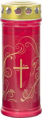 Produktbild von Gedenkkerze rot mit Ornament 7 Tage