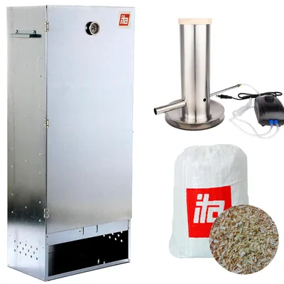 Produktbild von ITA Räucherofen 7003 - Premium XL Räucherschrank mit 3 Etagen 111 cm - Legierter Stahl - Smoker - Qualität  EU Direkt vom Hersteller