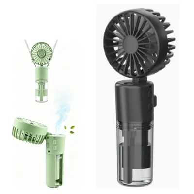 Produktbild von Handventilator mit Wasserkühlung,Tragbarer Mini Ventilator,Taschenventilator Mit 4 Geschwindigkeitsstufen,Faltbarer USB-Ventilator für Outdoor Schwarz