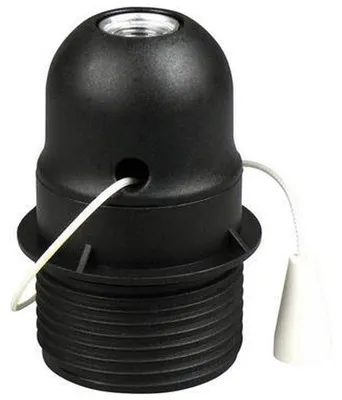 Productafbeelding van Lamphouder met trekschakelaar + Ring - E27 - Zwart