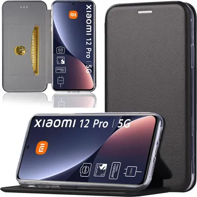 Produktbild von Handy Schutz Hülle für Xiaomi 12 Pro / 12s Pro Handytasche mit Magnetdeckel Kartenfach und Standfunktion Klapphülle Schwarz