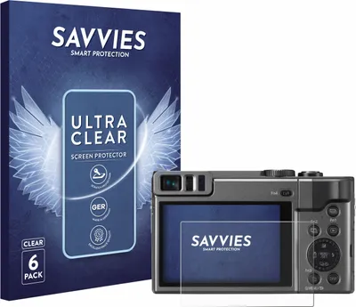 Produktbild von 6x Für Panasonic Lumix DC-TZ90 / TZ96 / TZ99 Schutzfolie Savvies Displayschutz Display Schutz Folie Klar Transparent