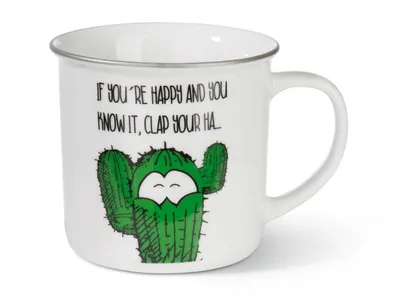 Produktbild von NICI Tasse If You re Happy, Metallic, Kaffeetasse, Becher, Porzellan, Bunt, 45023