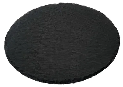 Produktbild von SCHIEFER-DEKOPLATTE. RUND. 20cm. Kanten GEBROCHEN.