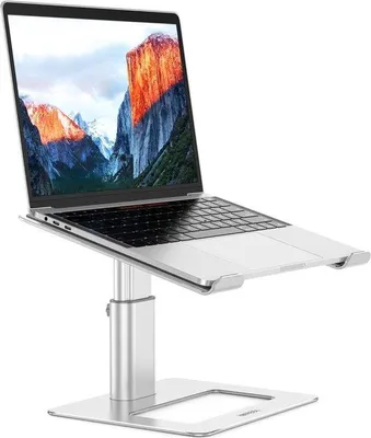 Produktbild von Ergonomischer Aluminium Laptopständer verstellbar silber für 10-15 Zoll
