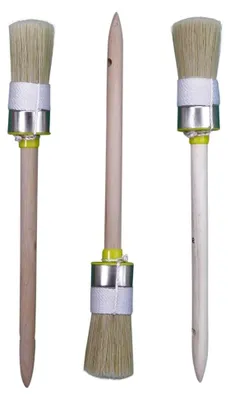 Produktbild von 3 Stück Maler Ringpinsel Ø 30 mm Größe 6 Rundpinsel Lackierpinsel helle Borste