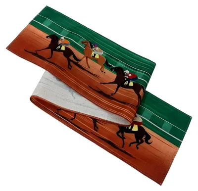 Produktbild von Tischläufer für Pferderennpartys aus Leinen und Polyester 33x183cm