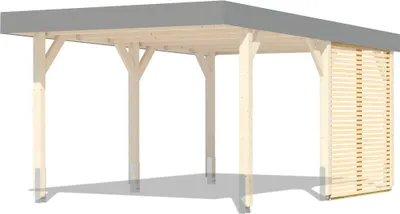 Produktbild von Karibu Lamellen Seitenwand für Leimholz Einzel- und Doppelcarport 180 x 200 cm